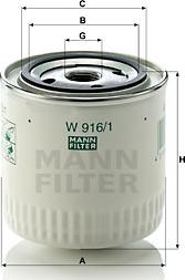 Mann-Filter W 916/1 - Масляный фильтр www.biturbo.by