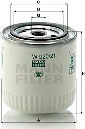 Mann-Filter W 920/21 - Масляный фильтр www.biturbo.by