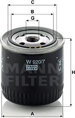 Mann-Filter W 920/7 - MANN-FILTER W9207 фильтр масляный!(ГЕРМАНИЯ)\ MB S/SG 300, Ikarus 300/396/500-Serie, Scania www.biturbo.by