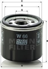 Mann-Filter W 66 - Масляный фильтр www.biturbo.by