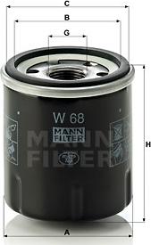 Mann-Filter W 68 - Масляный фильтр www.biturbo.by