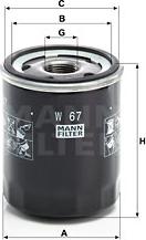 Mann-Filter W 67 - Масляный фильтр www.biturbo.by