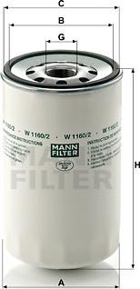 Mann-Filter W 1160/2 - Масляный фильтр www.biturbo.by