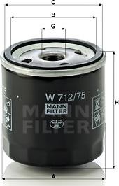 Mann-Filter W 712/75 - Масляный фильтр www.biturbo.by
