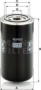 Mann-Filter WD 950/2 - MANN-FILTER WD9502 фильтр масляный!(ГЕРМАНИЯ) гидравл. 1-12 UNF H172 D93 3.5BAR\ Liebherr www.biturbo.by