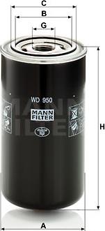 Mann-Filter WD 950 - MANN-FILTER WD950 фильтр масляный!(GERMANY) гидравл. 1-12 UNF H172 D93 2.5BAR\ Case, Liebherr www.biturbo.by