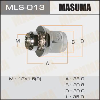 MASUMA MLS-013 - Гайка MASUMA 12x1.5мм, L=37.9мм, под ключ=21мм, короткие, с шайбой D=30мм / Toyota, Lexus www.biturbo.by