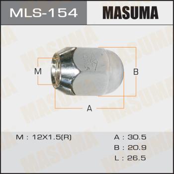 MASUMA MLS-154 - Гайка MASUMA 12x1.5мм, L=30.5мм, под ключ=21мм / Toyota, Daihatsu, Lexus, Mitsubishi, Honda www.biturbo.by