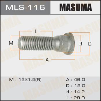 MASUMA MLS-116 - Шпилька ступицы колеса www.biturbo.by