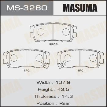 MASUMA MS-3280 - колодки дисковые задние!\ Mitsubishi Pajero 2.4-2.8TD 90-94/Space Gear 95> www.biturbo.by