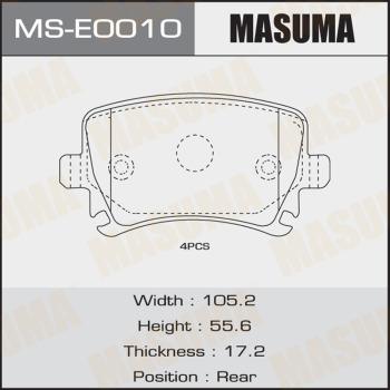 MASUMA MS-E0010 - Комплект тормозных колодок, барабанные www.biturbo.by