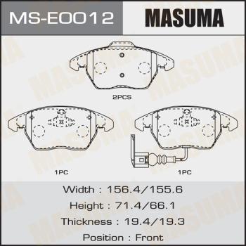 MASUMA MS-E0012 - Комплект тормозных колодок, барабанные www.biturbo.by