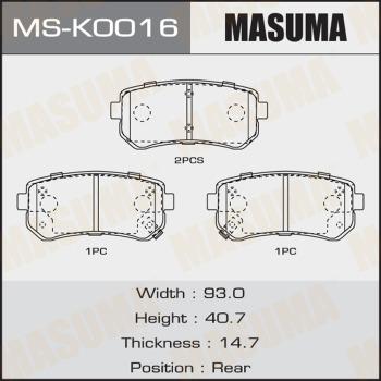 MASUMA MS-K0016 - Комплект тормозных колодок, барабанные www.biturbo.by