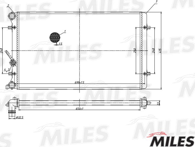 Miles ACRM016 - Радиатор, охлаждение двигателя www.biturbo.by