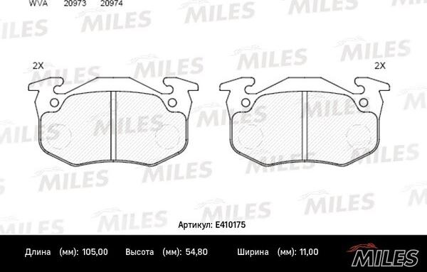 Miles E410175 - Тормозные колодки, дисковые, комплект www.biturbo.by
