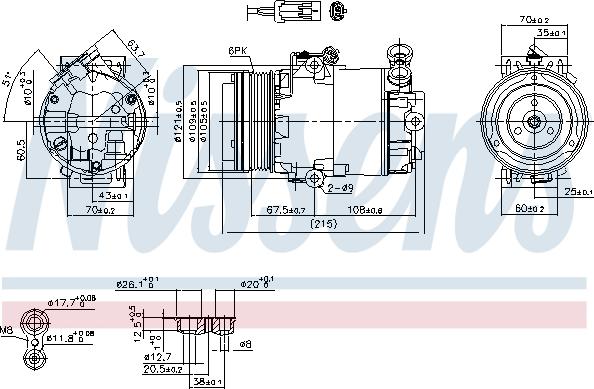 Nissens 89042 - компрессор кондиционера! SANDEN\ Opel Astra G 1.7D/2.0D 98-05 www.biturbo.by