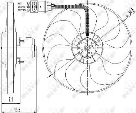 NRF 47397 - Вентилятор радиатора с электромотором VW Golf 1.4 98- www.biturbo.by