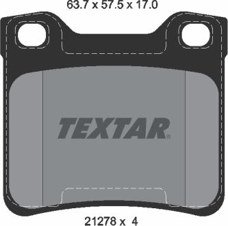 Textar 2127803 - Тормозные колодки, дисковые, комплект www.biturbo.by