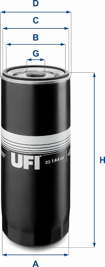 UFI 23.144.00 - фильтр масляный ! на 30 тыс. км h256 d108\ Omn Volvo FH/NL/B6/7/12, RVI 78> www.biturbo.by