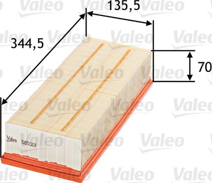Valeo 585001 - Воздушный фильтр VALEO 585001 (LX1211/C35154) VAG ФВ www.biturbo.by