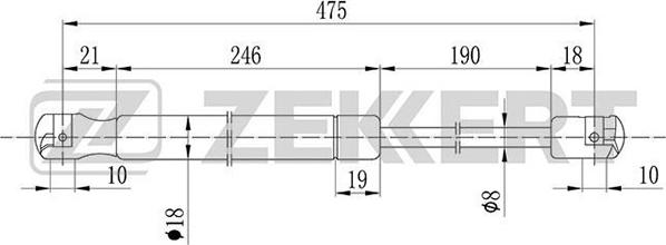 Zekkert GF-1430 - Пружина газовая багажника Opel Vectra B 95- www.biturbo.by
