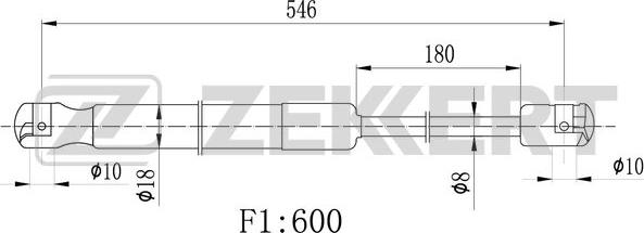 Zekkert GF-2469 - Газовая пружина, упор www.biturbo.by