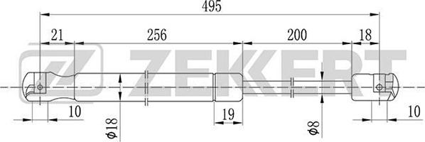 Zekkert GF-2095 - Пружина газовая багажника Daewoo Matiz (M100 M150) 98- www.biturbo.by