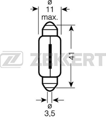 Zekkert LP-1058 - Лампа C10W (SV8.5-8) 12V 10W T11x41 (миним. кол-во заказа 10 шт) www.biturbo.by